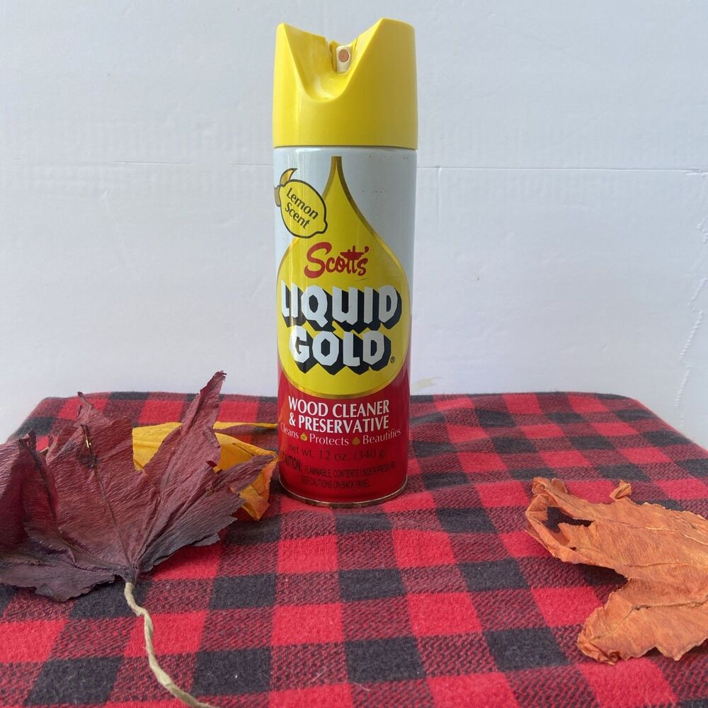 Vintage Scott's Liquid Gold 12 oz Lemon Scent Wood Cleaner Polish OG Formula